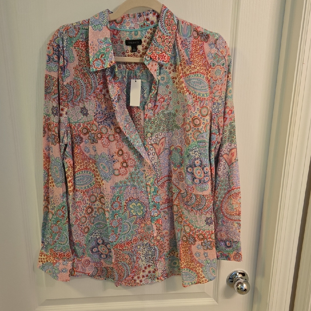 Talbots Multicolor Paisley Button Down Shirt